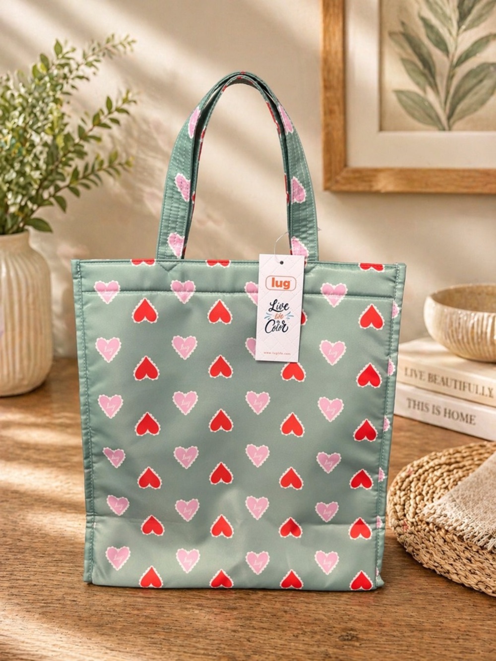 Lug Runner Supreme Tote from  2026 Valentine Mystery Box - Paper Hearts Green - Picture 2 of 4